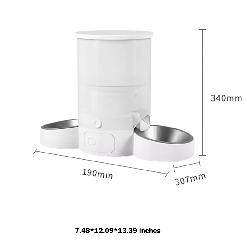 3L smart pet feeder with 2 stainless bowls