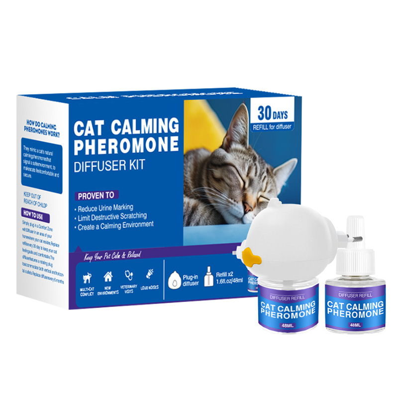 Kit difusor de feromonas para gatos y mascotas con etiqueta privada
    